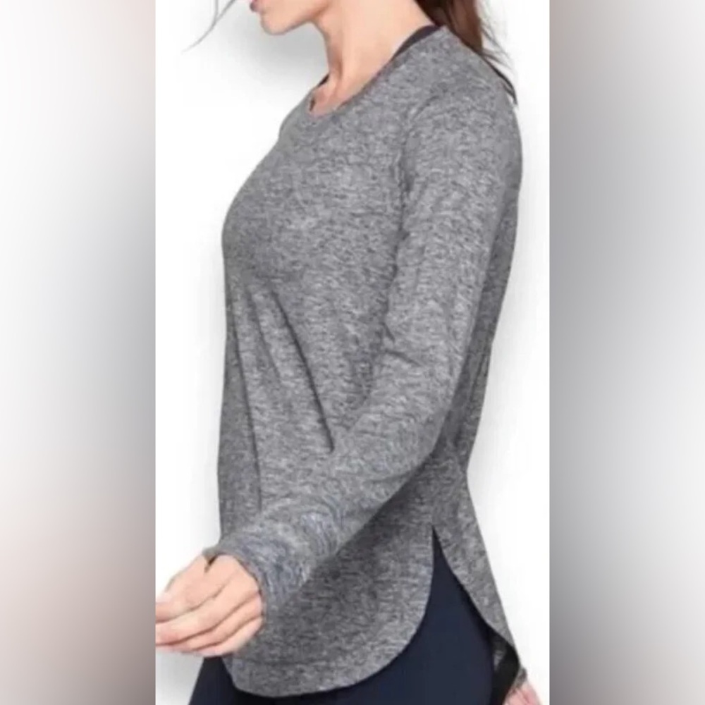 Bally | Gray Fitted Long Sleeve Tee with thumb holes